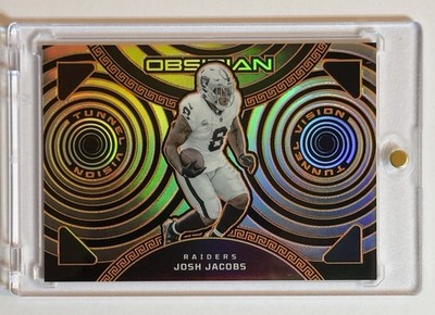 2023 Obsidian - Tunnel Vision Josh Jacobs Electric Etch Orange Prizm Raiders /65