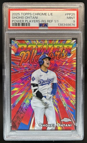 2025 Topps Chrome LogoFractor Shohei Ohtani Power Players Rose Gold #1/1 PSA 9