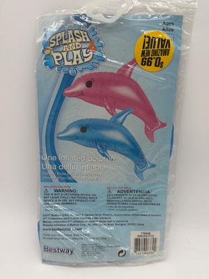 #ad #ad Splash And Play Inflated Dolphin Toy 24quot; Blue Vinyl Pool Float For Kids Ages 3 $11.99