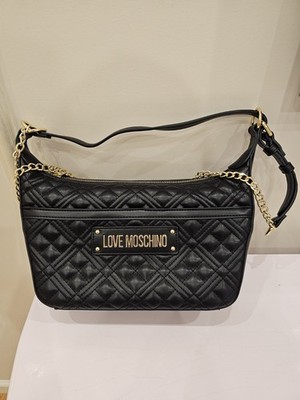 LOVE MOSCHINO Women's BORSA QUILTED HANDBAG Shoulder Bag Black