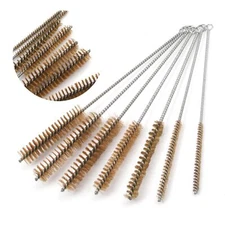 7 Pack Brass Wire Tube Brushes Stainless Steel Long Handle for Cleaning Pipe
