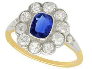 1890s-1-28-Ct-Sapphire-and-1-65-Ct-Diamond-14k-Yellow-Gold-Ring-Size-10