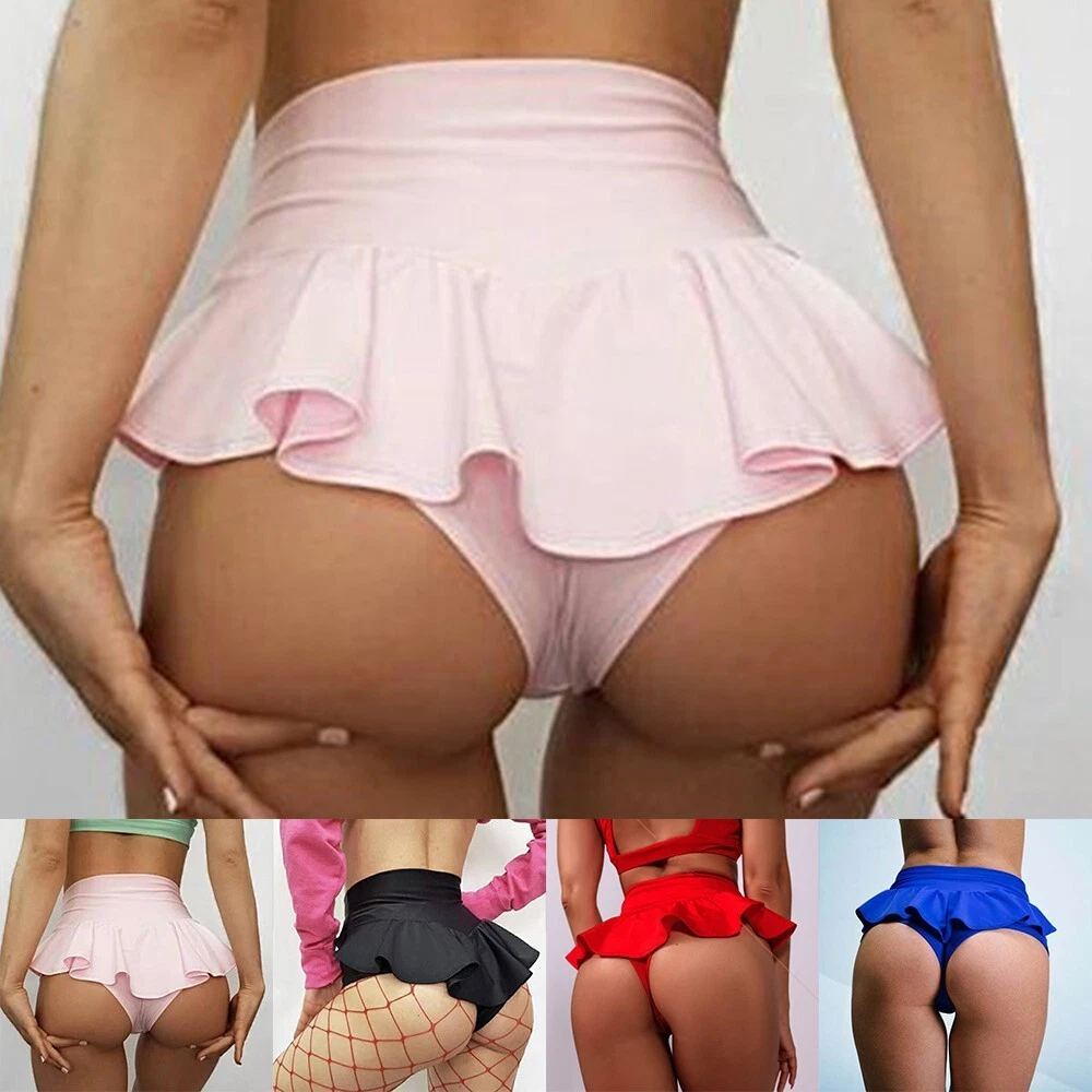 Womens Skort Panty Plus Size Hot Pants Lady M 3XL Mini Panties Polyester