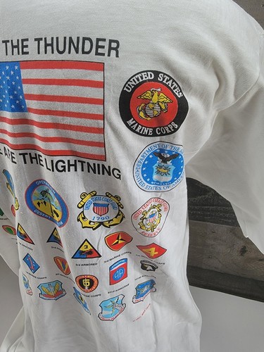Vintage 1990 Operation Desert Shield Single Stitch T Shirt Hans brand Tag White - Picture 7 of 21