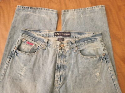 DRUNKNMUNKY MENS BLUE JEANS VINTAGE Y2K BAGGY SKATER GRUNGE