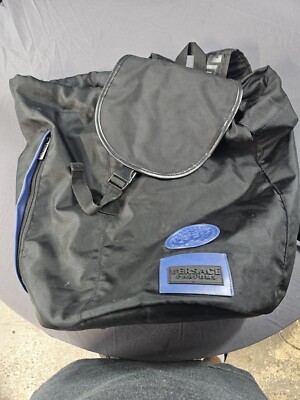 Versace Parfums Backpack Large Drawstring Nylon Black Blue