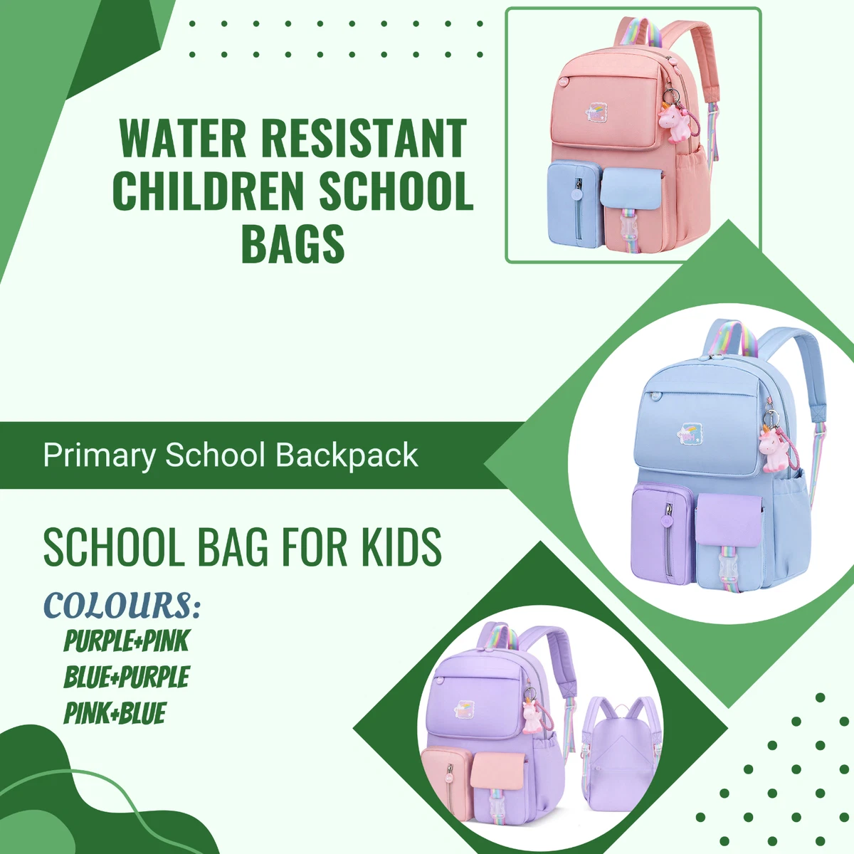 Water Resistant Children School Bags Primary School Backpack Schoolbag for Kids