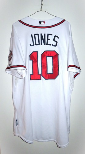 Authentic Majestic Atlanta Braves Chipper Jones Home Cool Base Trikot 48 XL