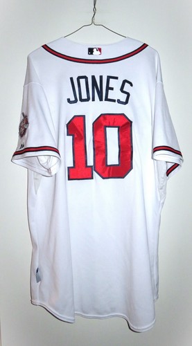 Authentic Majestic Atlanta Braves Chipper Jones Home Cool Base Jersey 48 XL - Picture 1 of 4