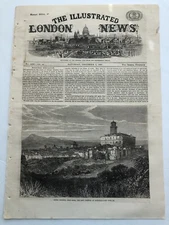1867 Illustrated News Antique Print View Of Monterotondo Italy Near Rome #62222