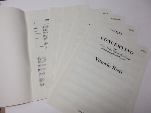 Vittorio Rieti Concertino Flute Viola Cello Harp Piano Harpsichord Sheet Music - Picture 2 of 7