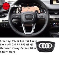 New Carbon Fiber Steering Wheel Insert Badge Sticker Emblem Decoration For Audi
