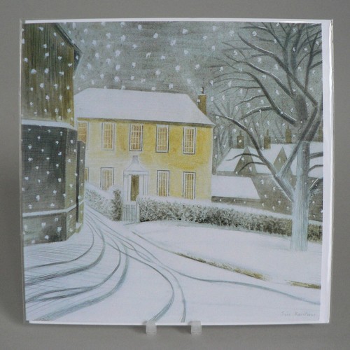 ERIC RAVILIOUS CHRISTMAS CARD HALSTEAD ROAD SNOW 16CM MERRY XMAS HAPPY ...