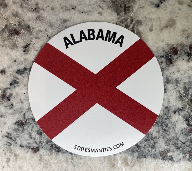 Alabama State AL Flag JPN Water Bottle Laptop Vinyl Sticker Decal Statesman Ties Alabama State AL Flag JPN Water Bottle Laptop Vinyl Sticker Decal Statesman Ties