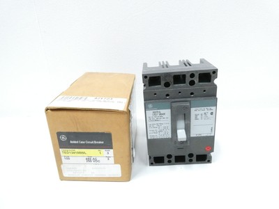 General Electric Ge TED134100WL Molded Case Circuit Breaker 3p 100a Amp 480v-ac