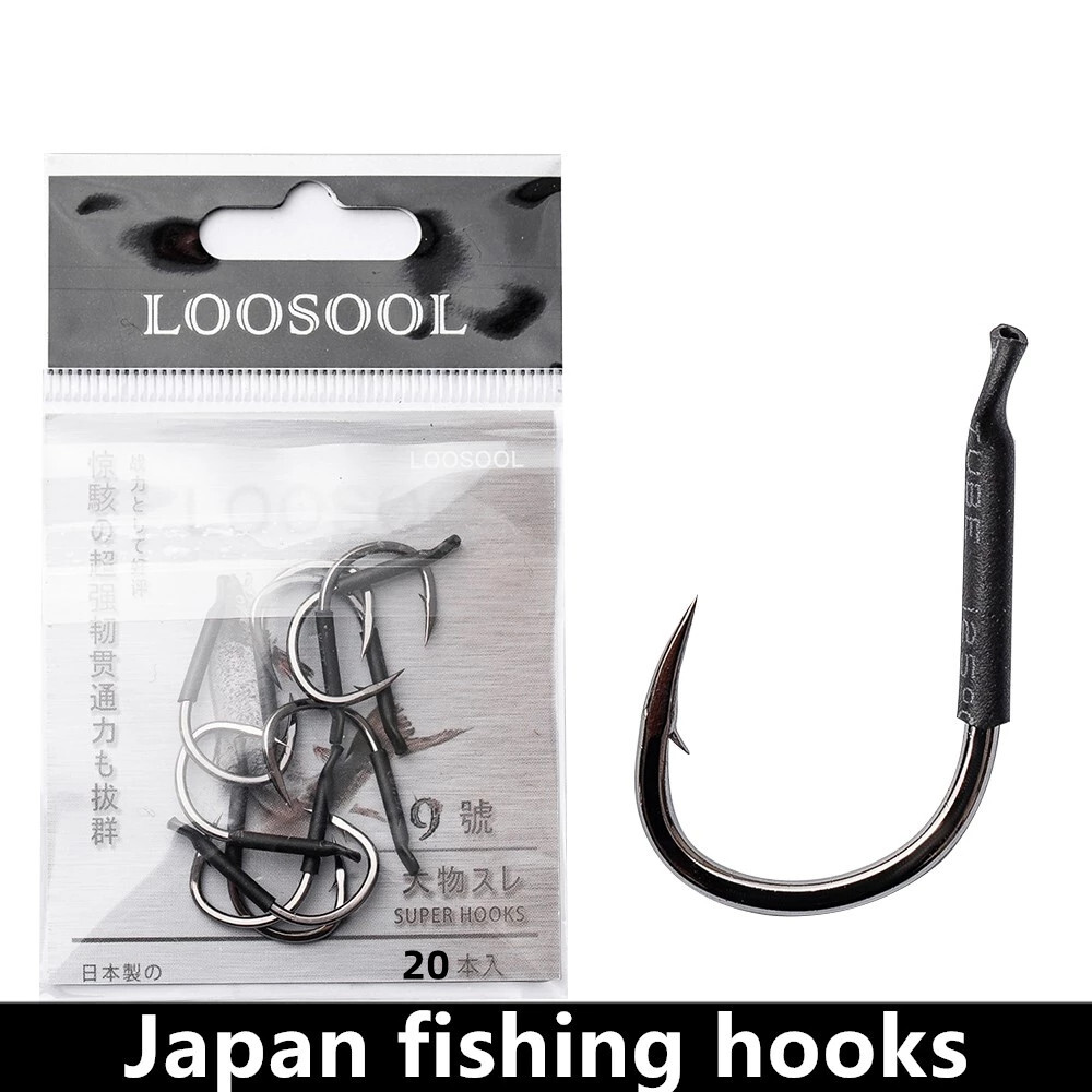 20X Japan Big Fishing Hooks Titanium Alloy Carp Catfish Herring Barbed Fish  Hook