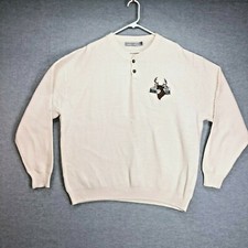 VTG Shenandoah Long Sleeve Knit Deer Buck Sweater Men's XXL USA Made Outdoors