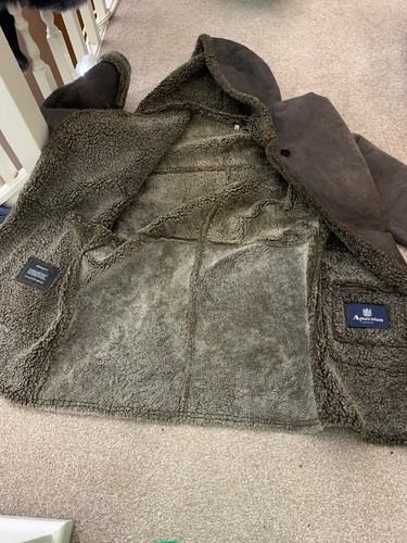 Aquascutum real sheepskin shearling coat hood jacket Toscana M 42 UK14 US10 - Picture 19 of 19