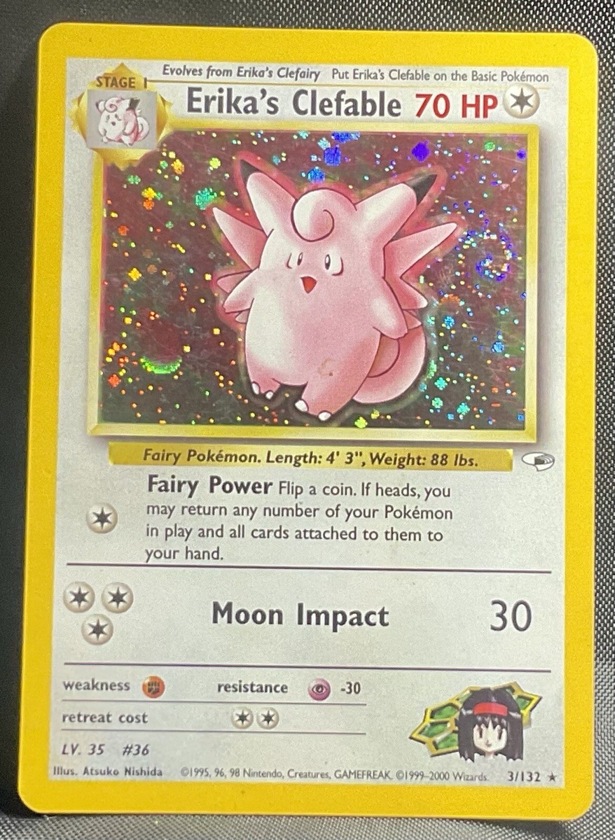 ERIKA'S CLEFABLE Pokemon Card - Gym Heroes - 3/132 - NM / NP