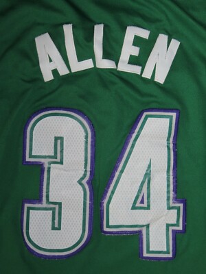 希少 公式 adidas NBA BUCKS レイアレン ユニフォーム 34番 Adidas RAY ALLEN No. 34 MILWAUKEE BUCKS (Size LG) Basketball