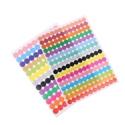 10 Sheets 6-45mm Colored Dot Stickers Polka Circle Decoration Marking Sticker