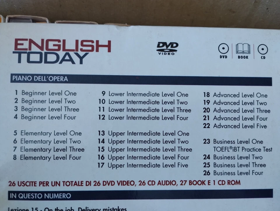 Corso Inglese "English Today" Corriere della Sera 26 DVD + dispense - COMPLETO - Immagine 4 di 4
