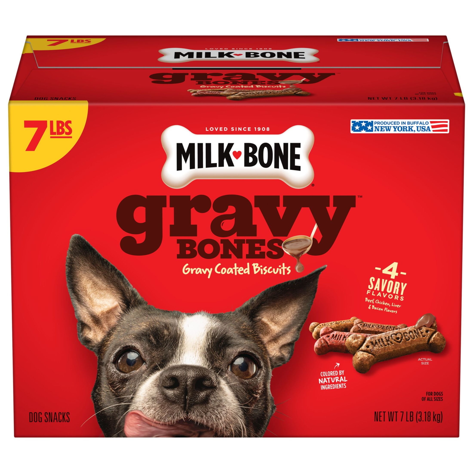 3 Boxes Milk Bone GravyBones Dog Biscuits, Small Dog Treats,