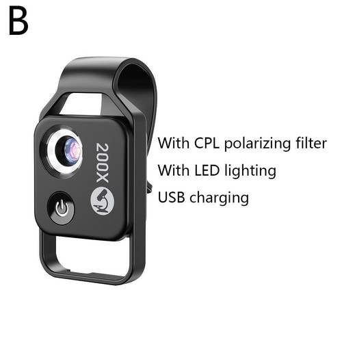 200x Zoom Lens For Iphone, Microscope HD Identification, LED in Light Built C3K1 - Zdjęcie 13 z 15