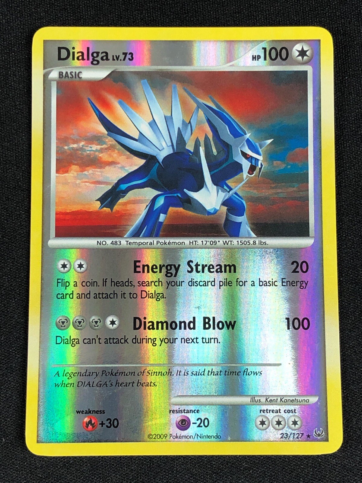 POKEMON DIALGA 23/127 REVERSE HOLO RARE LIGHT PLAY