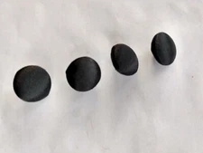 12 VINTAGE BLACK SATIN COVERED 5/8 inch ROUND RAISED DOME SHANK BUTTONS COV1