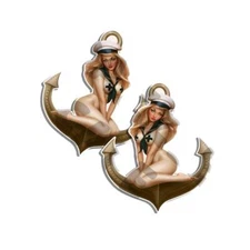 Military Anchor Pin Up Girl Art Stickers Sexy Vintage Bomber WWII Decals C36053