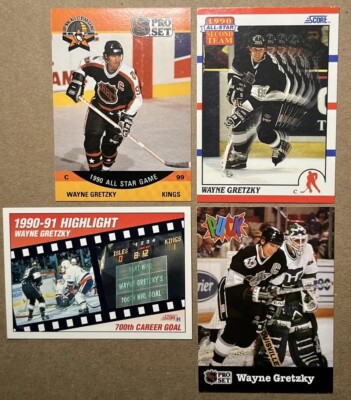 Wayne Gretzky 1990 Pro Set All Star, 1990 & 1991 Score & 1992 Pro Set Puck