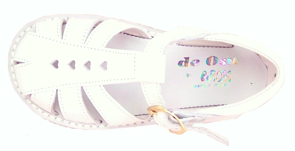 DE OSU -Spain -Girls White Leather Fisherman Sandals -European -Sizes 4.5 to 6.5 - Image 2 of 4
