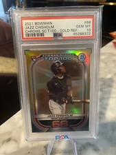 2021 Bowman Scouts Top 100 Gold Refractor #46/50 Jazz Chisholm #BTP-68 PSA 10