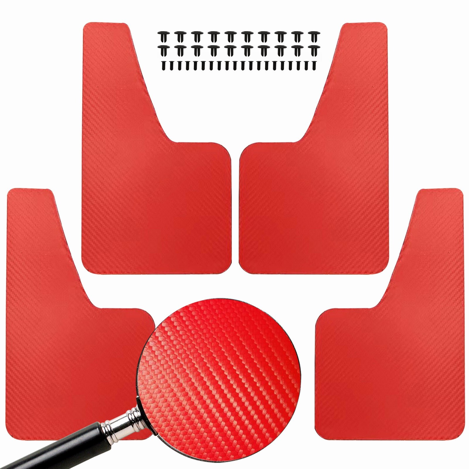 4X Red Carbon Splash Guard Mud Flap For Scion FRS FRS AE86 GT86 tC iA