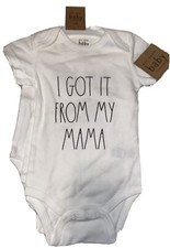 Rae Dunn Baby Boy Or Girl Unisex White Bodysuit 3 Pc Set Mom  s Bestie NWT 6-9 Mo