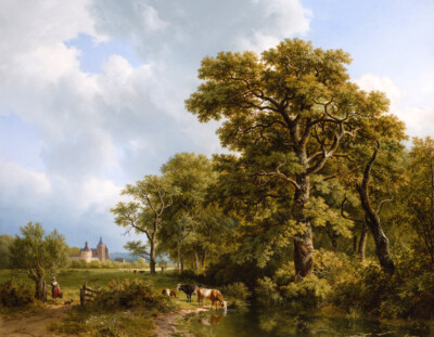 A Summer Landscape With Cows Giclee Art Oil painting HD printed on canvas L3109