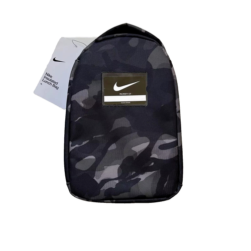 NEW Nike Camo Insulated Lunch Bag Black & Gray 6 Liter Easy Clean Zip 9A2747 K11 - Picture 3 of 9
