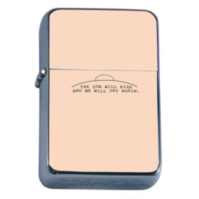 Sun Rise Try Again Em1 Flip Top Oil Lighter Wind Resistant 