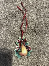 Longaberger 2000 Pear Twelve Days of Christmas Basket Ribbon Tie On Charm