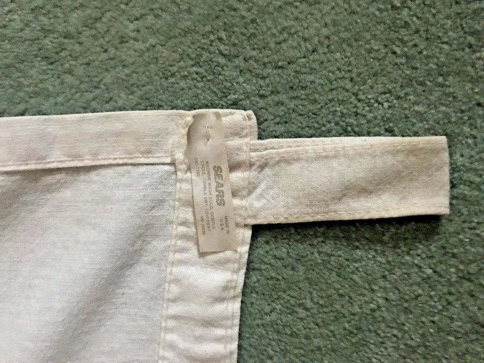 Sears Tabbed Curtain Valance, Cream or Light Beige, For Patio Door,72” W x 14” H - Image 2 of 4