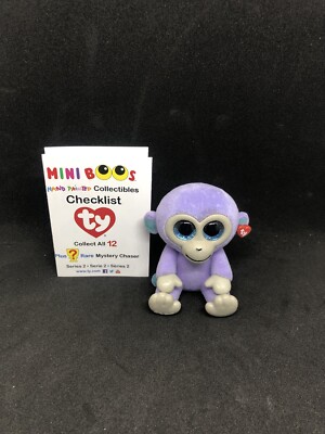TY Beanie Boos Mini Boo Series 2 Blueberry the Purple Monkey Flocked Figure 8421250028 | eBay