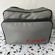 Vintage Canon Camera Bag Case with 3 Large Pockets Compartments. Gray Red