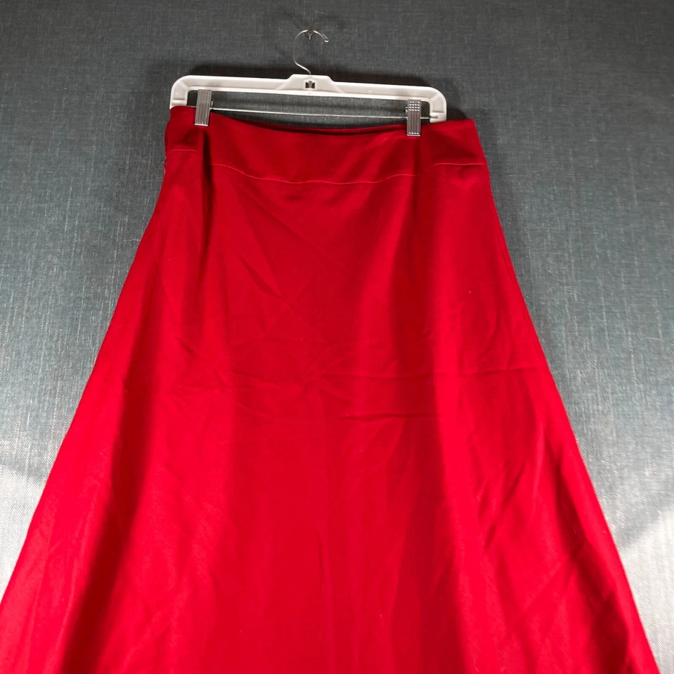 Falda Talbots para mujer línea A talla 6 roja lana elástica forrada plana frontal cremallera lateral Foto 3 de 4