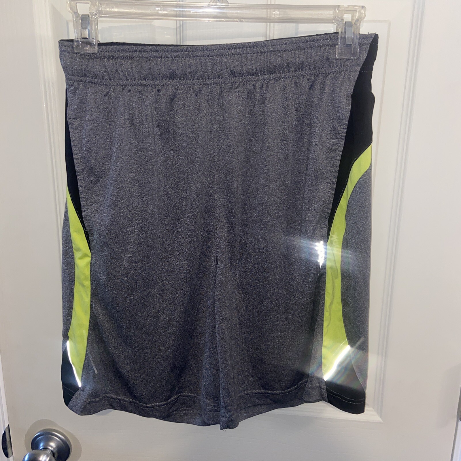 Reebok mens athletic shorts Medium Gray Yellow Black