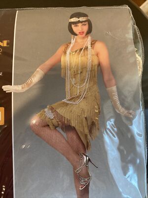 white christmas dresses Wedtrend Women Gatsby Dress Champagne Glitter Halter Fringes 1920s Dress with Sleeveless, Champagne / S main image 0
