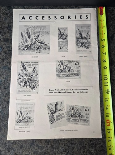 Libro de prensa de la película original The Monolith Monsters ¡RARO! ¡De colección! - Imagen 4 de 4