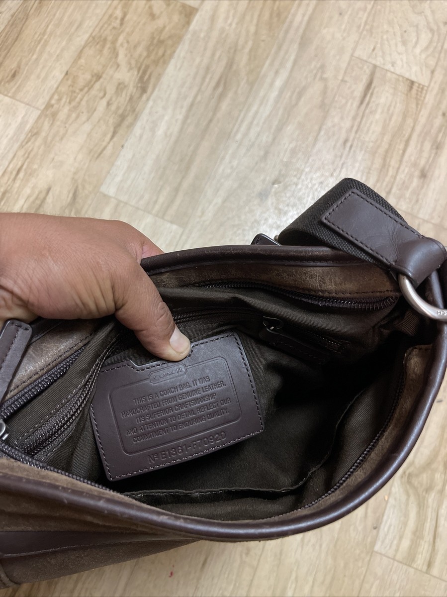 Coach Camden Leather Tech Crossbody Messenger Brown Bag
