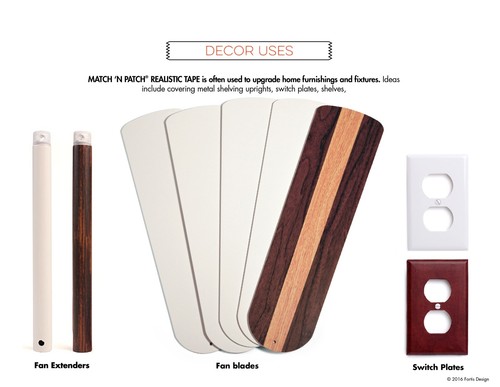 Match 'N Patch Realistic Wood Grain Repair Tape, Brown-Black Wood - 第 3/6 張圖片