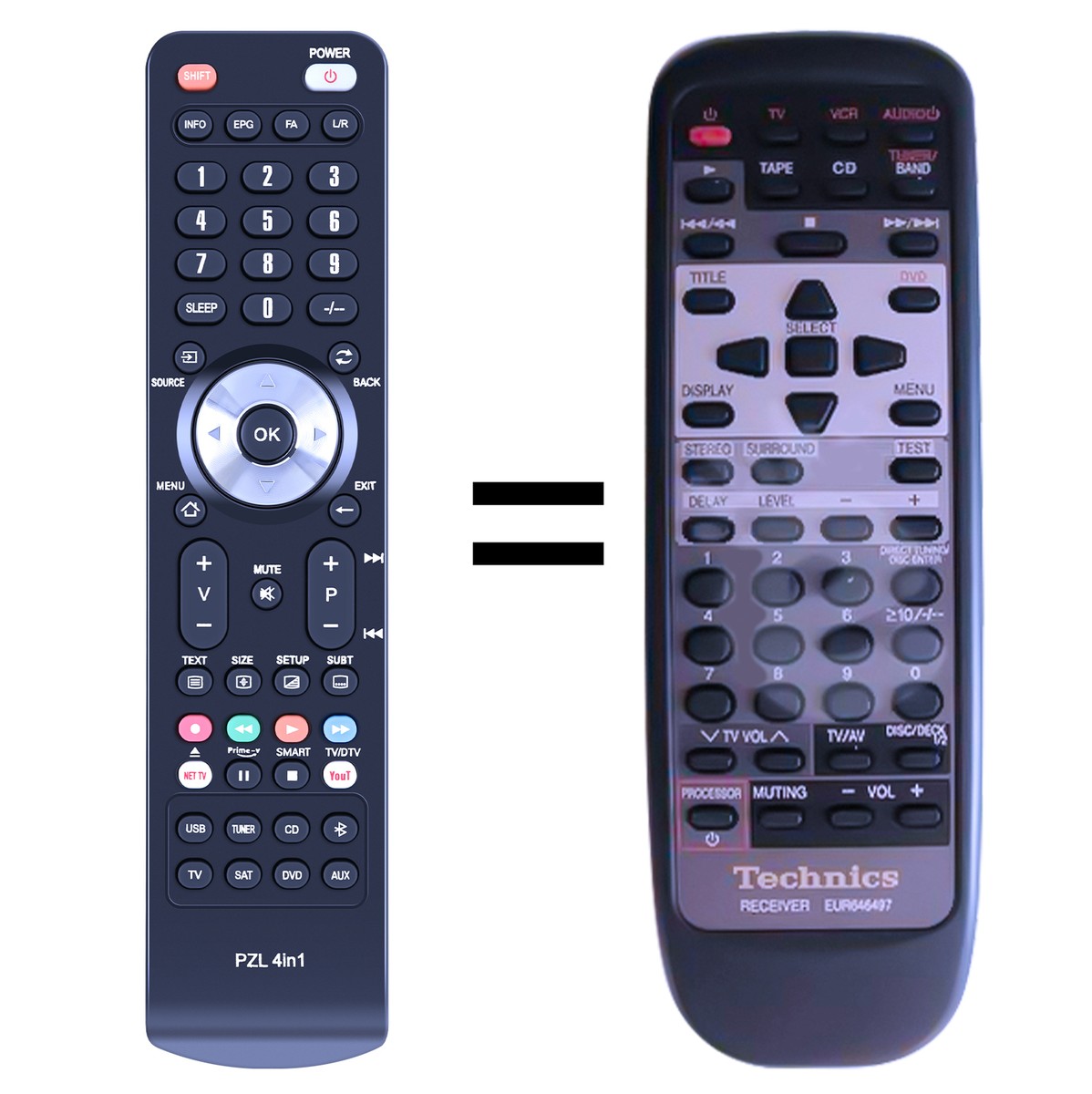 EUR646469 For Technics AV Stereo Receiver Replace Remote Control